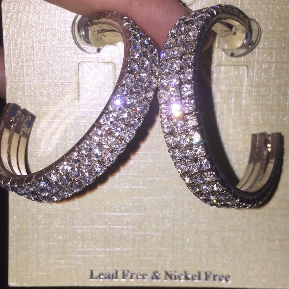 Large Rhinestone Earrings
